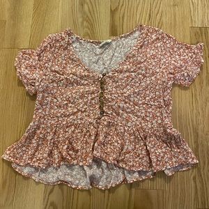 Medium flower flow shirt cropped